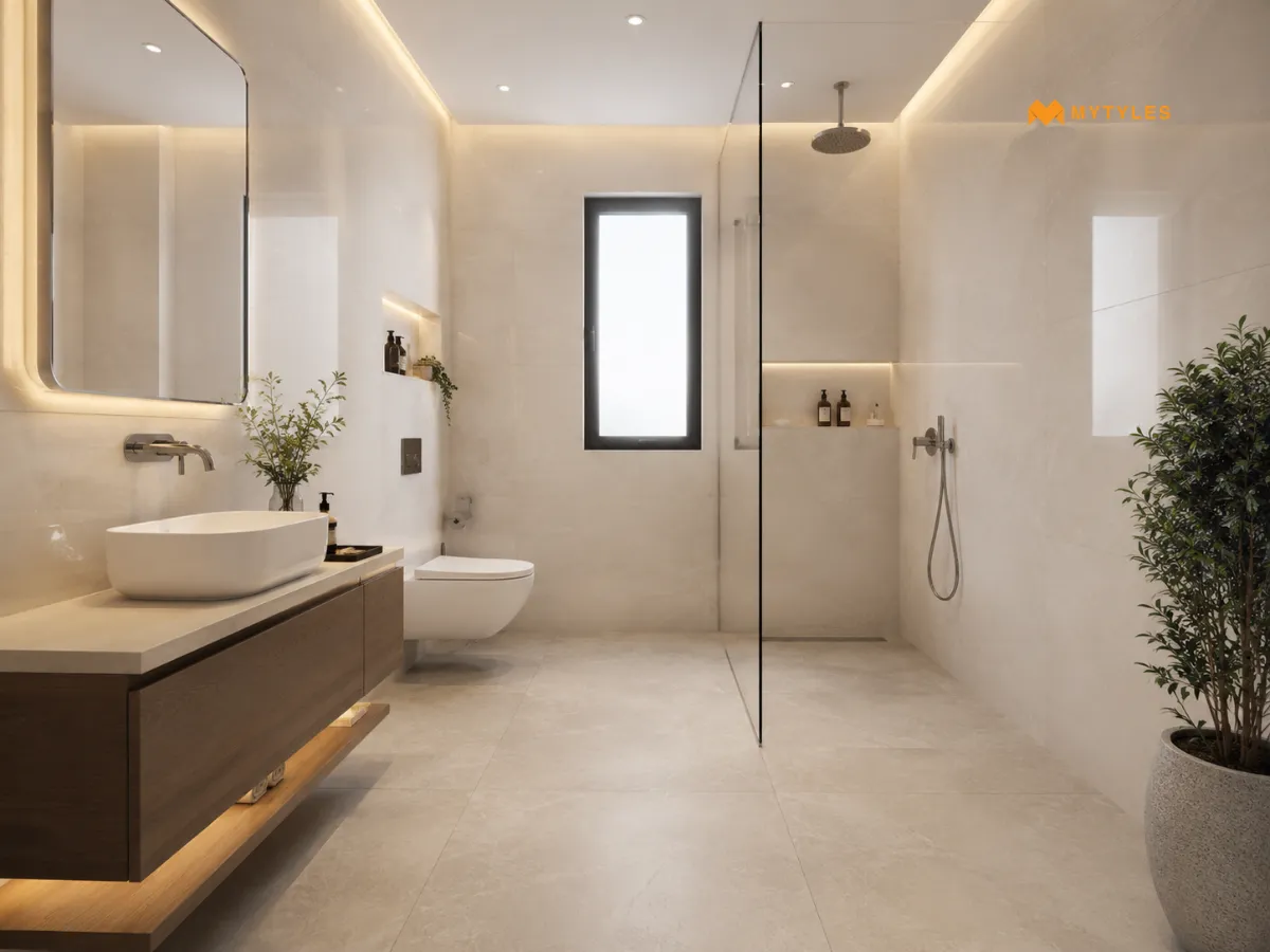 Fluted Finish Bathroom Tiles